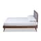 Baxton Studio Ines Light Grey Upholstered Walnut Finished King Size Platform Bed 156-9409-9436 - alternate 8